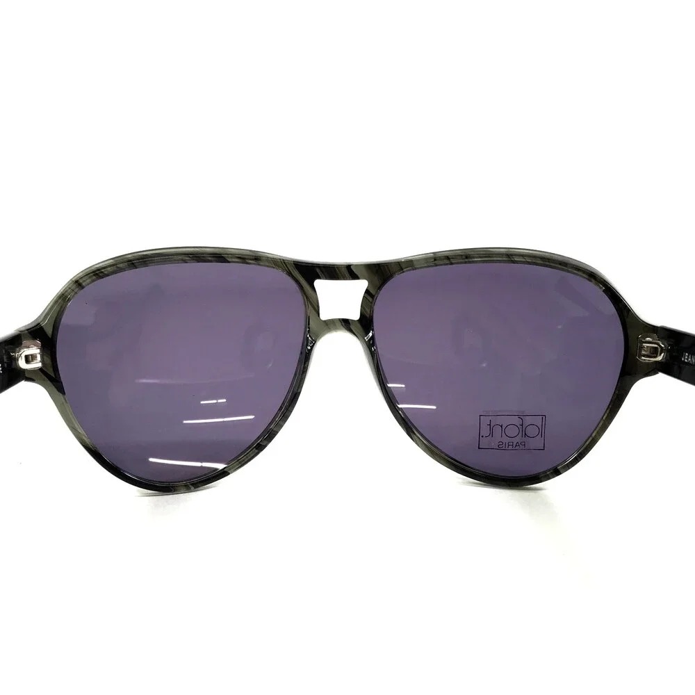 Jean Lafont Sunglasses OSTENDE 1021 Shiny Gray Tortoise Frames w/ Purple Lenses